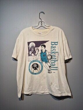 Vintage 1994 Tri Star Basketball Graphic T-Shirt | Size XL